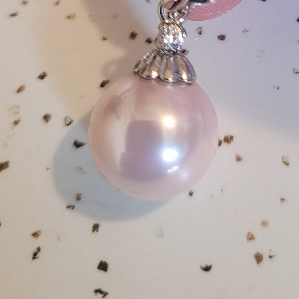 Sophisticated Pink Faux Pearl And Stone Necklace